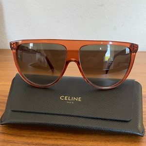 Celine Rust Brown Sunglasses Flat Top